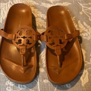 Tory Burch Tan Leather Cut-Out Sandals